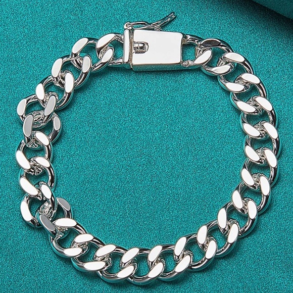 Sterling Silver Chain Link Cuban Necklace Curb Unisex - Picture 7 of 9